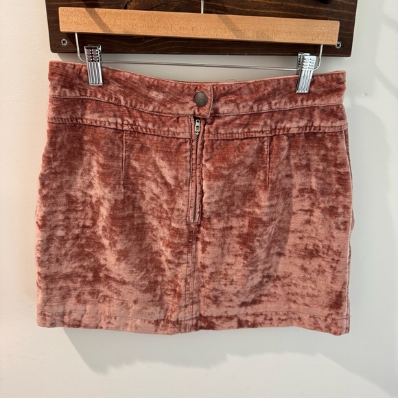 Free People Dust to Dust Blush Velvet Mini Skirt Size 6 - Picture 2 of 8